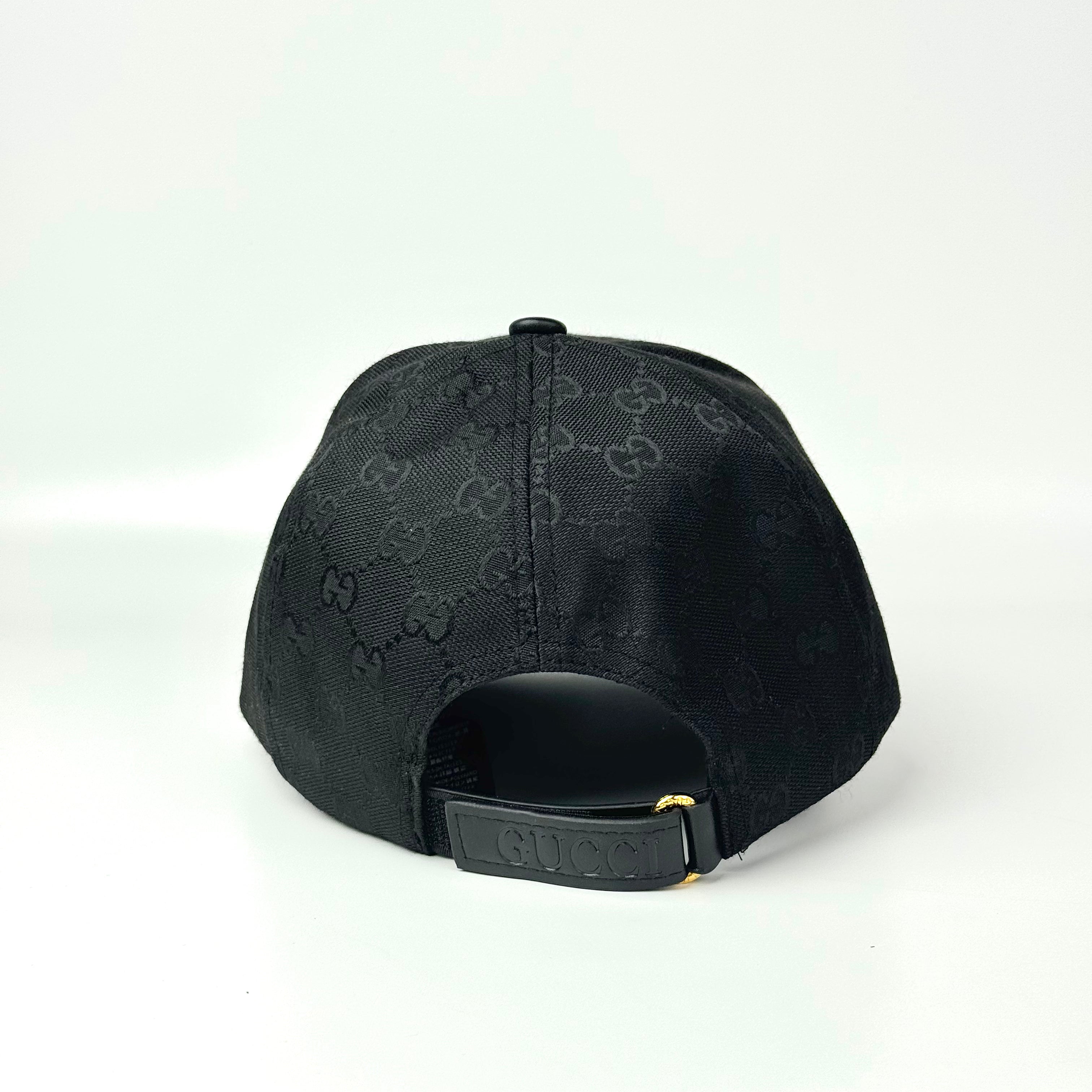 GCCI Black Leather Visor Cap