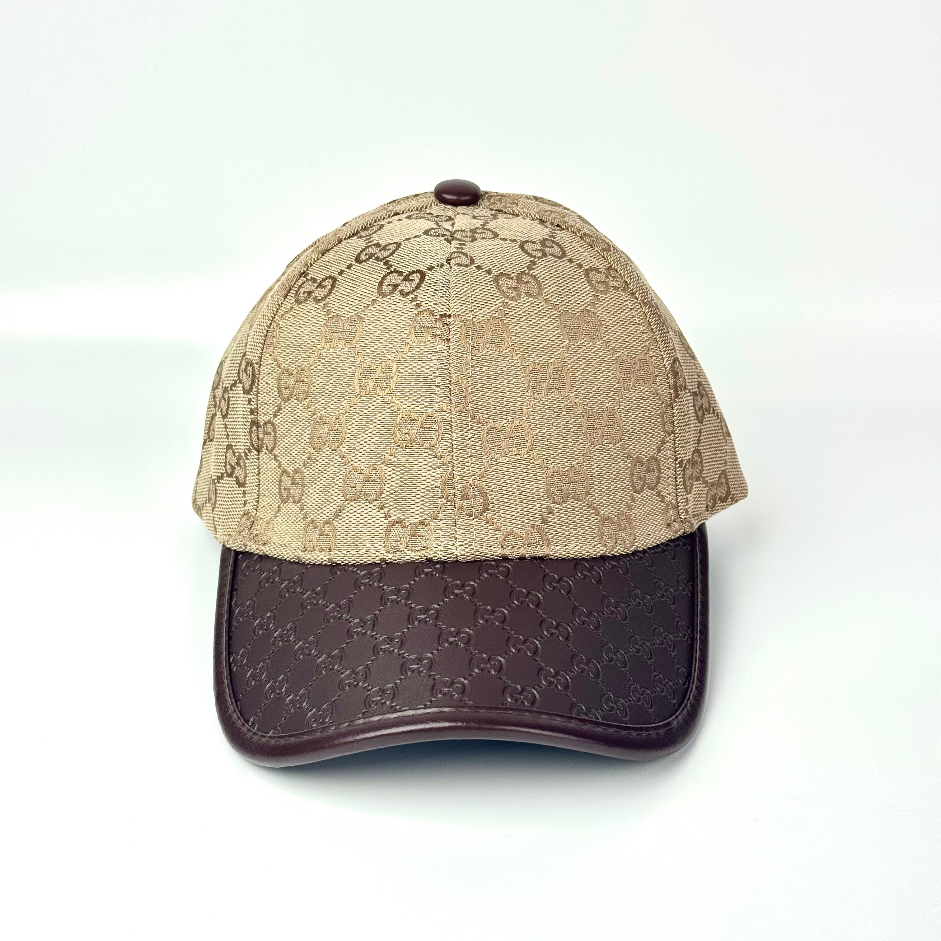 GCCI Brown Leather Visor Cap