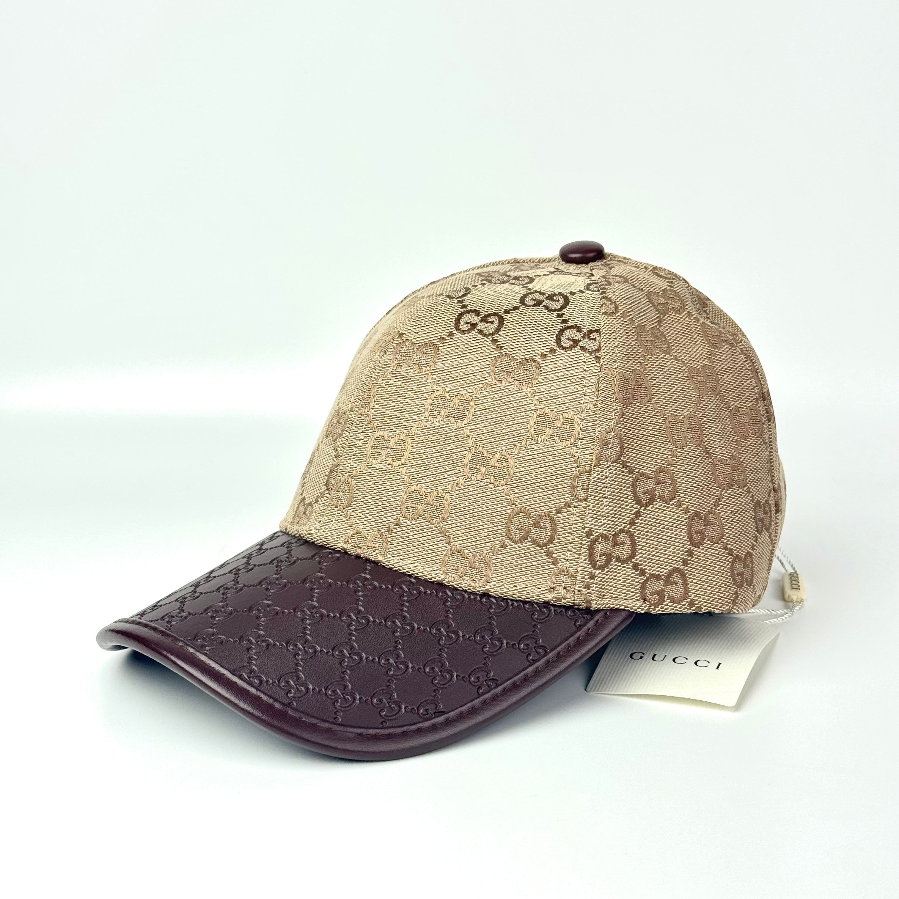 GCCI Brown Leather Visor Cap