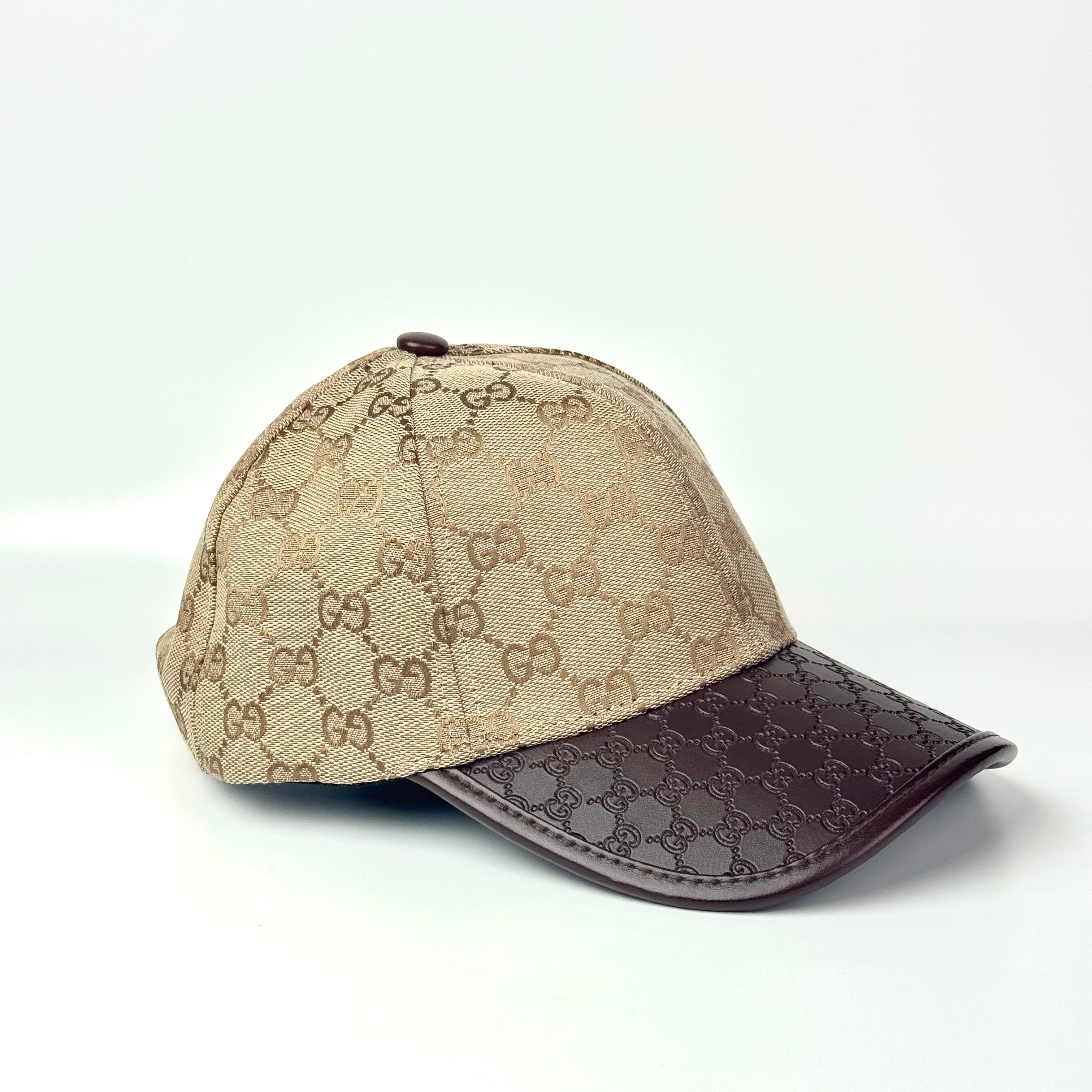 GCCI Brown Leather Visor Cap