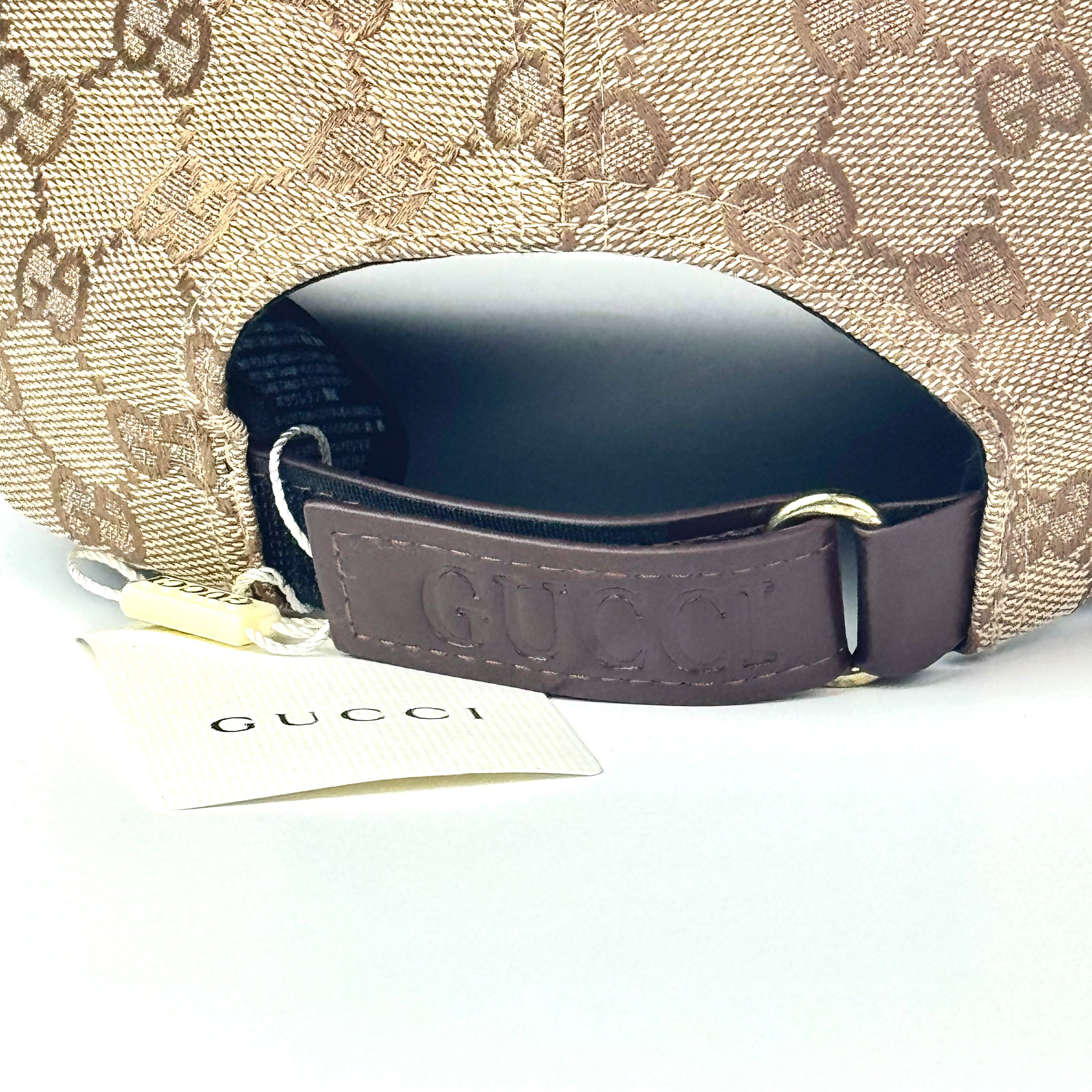GCCI Brown Leather Visor Cap