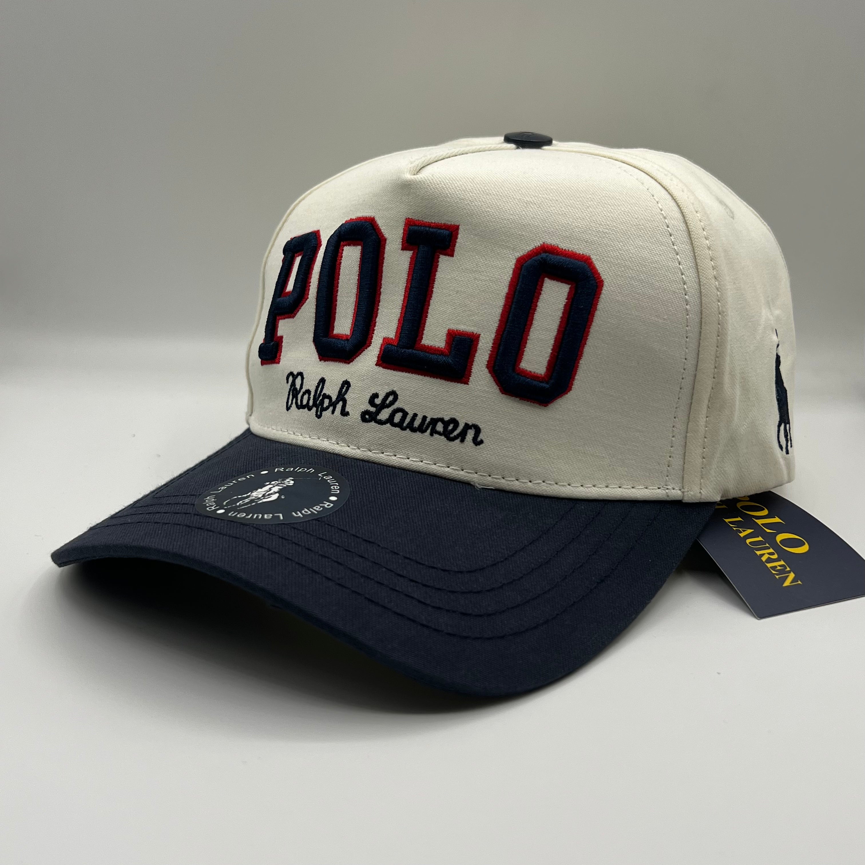 RL Polo White n Blue Cap